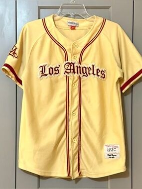 Headgear Classics Kobe Los Angeles Baseball Jersey Mamba Patch Cream Youth Sz XL